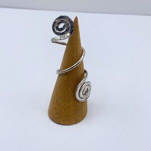 925 Adjustable Spiral Sterling Silver Statement Ring